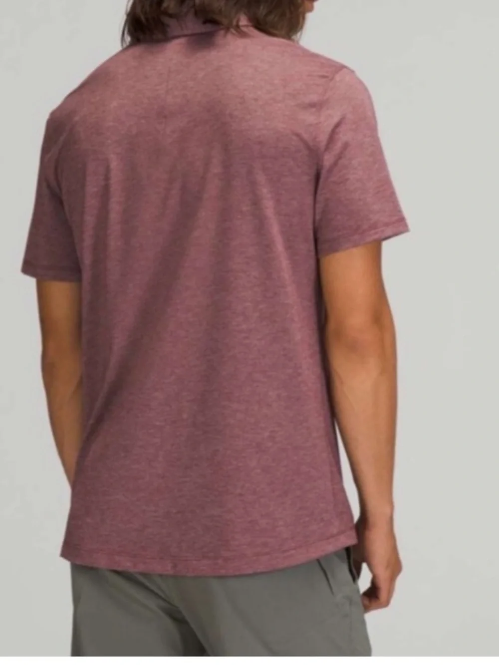 Lululemon Evolution Polo Heathered Smoky Red Purple Medium or Large Slim